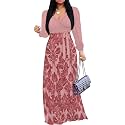 PinkPatty Women's Long Sleeve Maxi Dress Plus Size Trendy Wedding Guest Dress with Pockets&amp;Belt