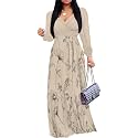 PinkPatty Women's Long Sleeve Maxi Dress Plus Size Trendy Wedding Guest Dress with Pockets&amp;Belt