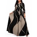 PinkPatty Women's Long Sleeve Maxi Dress Plus Size Casual V Neck Wrap Dress with Pockets&amp;Belt