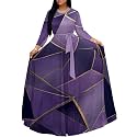 PinkPatty Women's Long Sleeve Maxi Dress Plus Size Casual V Neck Wrap Dress with Pockets&amp;Belt