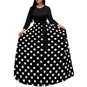 PinkPatty Women's Long Sleeve Maxi Dress Plus Size Casual V Neck Wrap Dress with Pockets&amp;Belt
