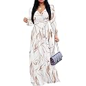 PinkPatty Women's Long Sleeve Maxi Dress Plus Size Trendy Wedding Guest Dress with Pockets&amp;Belt