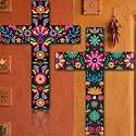 Pinkunn 2 Pcs Day of The Dead Wall Decor, 21 Inch Dia De Los Muertos Cross