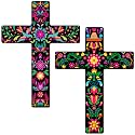 Pinkunn 2 Pcs Day of The Dead Wall Decor, Dia De Los Muertos Altar Cross