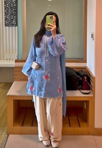 PINKVASTRA Printed Kurta Palazzo Dupatta Set