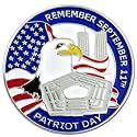 PinMart's 9/11 September 11th Patriotic Twin Towers Lapel Pin – 9/11 Memorabilia and Pentagon Remembrance – Commemorative Enamel Pins for Veterans, Events, Backpacks, Hats - Single or Bulk Packs