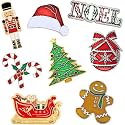 PinMart's Festive Christmas Holiday Candy Cane Noel Enamel Lapel