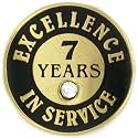 PinMart Gold Color Plated Excellence in Service Year Award Lapel Pin – Metal Enamel Workplace Reward Pin w/Rhinestone – 1-60 Years Pins for Long Standing Employees