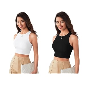 pinovo women39s amp girls39 solid black amp white tank tops