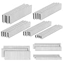PINOZE 4200-Count 18 Gauge 1/4" Narrow Crown Staples (1-1/2" 1-1/4" 1" 3/4" 1/2") & 18GA Brad Nails (2" 1" 5/8"), Heavy Duty Galvanized Upholstery Staple for Pneumatic/Electric Stapler 