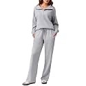 PINSPARK 2 Piece Sets for Women 1/4 Zip Lounge Matching Set Fall Outfits