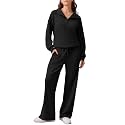 PINSPARK 2 Piece Sets for Women 1/4 Zip Lounge Matching Set Fall Outfits