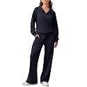 PINSPARK 2 Piece Sets for Women 1/4 Zip Lounge Matching Set Fall Outfits