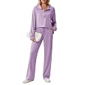 PINSPARK 2 Piece Sets for Women 1/2 Zip Sweatsuit 2026 Matching Outfit Fall