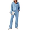PINSPARK 2 Piece Sets for Women 1/2 Zip Sweatsuit 2026 Matching Outfit Fall