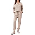 PINSPARK 2 Piece Sets for Women Long Sleeve Half Zip Tracksuit Jogger Sets