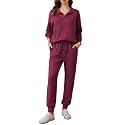 PINSPARK 2 Piece Sets for Women Long Sleeve Half Zip Tracksuit Jogger Sets