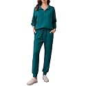 PINSPARK 2 Piece Sets for Women Long Sleeve Half Zip Tracksuit Jogger Sets