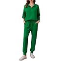 PINSPARK 2 Piece Sets for Women Long Sleeve Half Zip Tracksuit Jogger Sets
