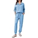 PINSPARK 2 Piece Sets for Women Long Sleeve Half Zip Tracksuit Jogger Sets