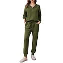 PINSPARK 2 Piece Sets for Women Long Sleeve Half Zip Tracksuit Jogger Sets