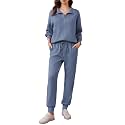 PINSPARK 2 Piece Sets for Women Long Sleeve Half Zip Tracksuit Jogger Sets