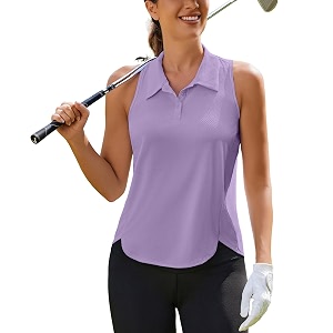 PINSPARK Womens Golf Shirt Racerback UPF 50