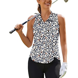 PINSPARK Womens Golf Shirt Racerback UPF 50