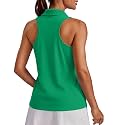 PINSPARK Womens Golf Shirt UPF 50+ Collared Shirts Sleeveless Tennis Tanks