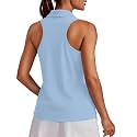 PINSPARK Womens Golf Shirt UPF 50+ Collared Shirts Sleeveless Tennis Tanks