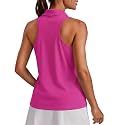 PINSPARK Womens Golf Shirt UPF 50+ Collared Shirts Sleeveless Tennis Tanks