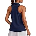 PINSPARK Womens Golf Shirt UPF 50+ Collared Shirts Sleeveless Tennis Tanks