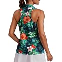 PINSPARK Womens Golf Shirt UPF 50+ Collared Shirts Sleeveless Tennis Tanks