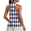 PINSPARK Womens Golf Shirt UPF 50+ Collared Shirts Sleeveless Tennis Tanks