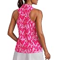 PINSPARK Womens Golf Shirt UPF 50+ Collared Shirts Sleeveless Tennis Tanks