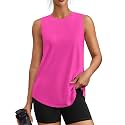 PINSPARK Workout Tank Tops for Women UPF 50+ Side Slits Athletic Gym Shirt