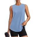 PINSPARK Workout Tank Tops for Women UPF 50+ Side Slits Athletic Gym Shirt