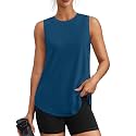 PINSPARK Workout Tank Tops for Women UPF 50+ Side Slits Athletic Gym Shirt