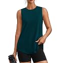 PINSPARK Workout Tank Tops for Women UPF 50+ Side Slits Athletic Gym Shirt