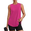 PINSPARK Workout Tank Tops for Women UPF 50+ Side Slits Athletic Gym Shirt