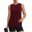 PINSPARK Workout Tank Tops for Women UPF 50+ Side Slits Athletic Gym Shirt