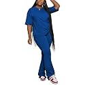 PINSV Women 2 Piece Outfits Short Sleeve Top and Flare Pants Lounge Sets Tracksuit