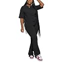 PINSV Women 2 Piece Outfits Short Sleeve Top and Flare Pants Lounge Sets Tracksuit