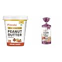 Pintola Combo - High Protein Organic Jaggery Peanut Butter Crunchy 510 Gram + Rice Cake Multigrain Salted 130 Gram, 100% Pure Roasted Peanuts Butter, Rice Cakes