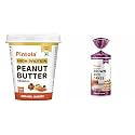 Pintola Combo - High Protein Organic Jaggery Peanut Butter Crunchy 1Kg + Rice Cake Multigrain Salted 130g, 100% Pure Roasted Peanuts butter, Creamy High Protein Nut Butter With Organic Rice Cakes