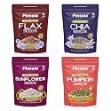 Pintola Nutrient-Rich Seeds 1kg Combo Pack of 4 (250g each), Chia Seeds, Flax Seeds, Pumpkin Seeds, Sunflower Seeds, For eating, High Protein &amp; Fibre, Healthy snacks for weight loss