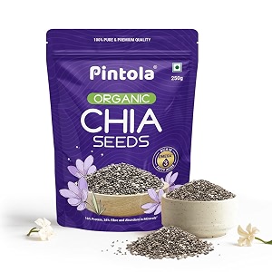 pintola organic chia seeds for eating 250 gm100 pure high protein amp fiber gluten free chia seeds 250 gm organic
