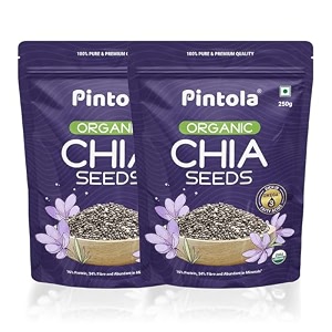 pintola pack of 2 organic chia seeds 250g each 100 pure high protein and fiber gluten free