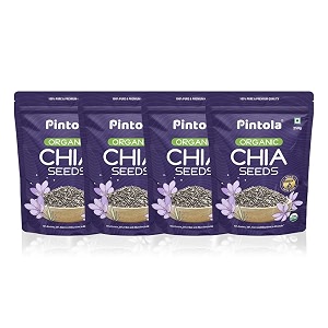 pintola pack of 4 organic chia seeds 250g each 100 pure amp premium qualtity high protein and fiber gluten free
