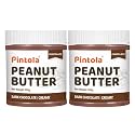Pintola Peanut Butter Chocolate Flavour Creamy 350g (Pack of 2) - 18.6g Protein &amp; 5.2g Dietary Fiber, Made with Premium Roasted Nuts &amp; Cocoa, Gluten Free, Zero Cholesterol &amp; Trans Fat, Dark Chocolate